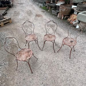Set 4 sedie in ferro battuto 