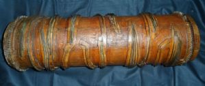 Schöne Rolle zum Drucken von Tapeten/Wandteppichen aus geschnitztem Holz mit Messingeinlagen