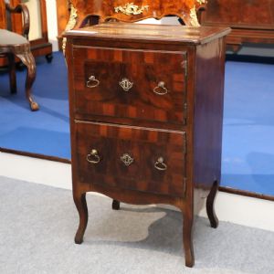 Walnut bedside table, Italian origin, 18th century.