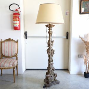 Gilded wood floor lamp, 19th century