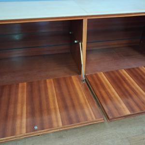 Long credenza with vintage print covered in original parchment, 1950s - Foto 8