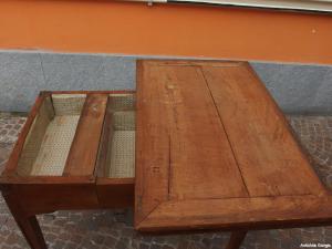 CHERRY WOOD FOLDING TABLE LOUIS XVI STYLE PIEDMONT cm L116xW73xH83 - Foto 7
