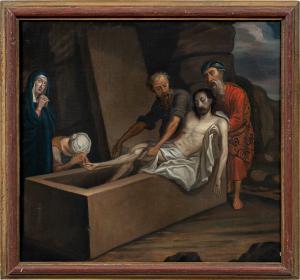Italian painter (17th century) - Deposition in the Sepulcher.