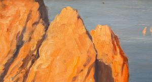 Michele Federico, olio su tavola, "Capri", Epoca '900, Michele Federico, oil on panel, ‘Capri’, 20th century - Foto 7