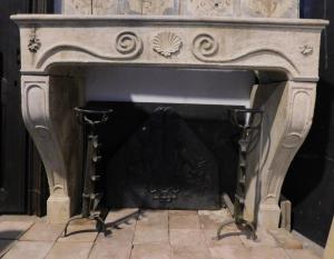 chp328 - Burgundy stone fireplace, measures cm W 160 x H 129 x D. max 72