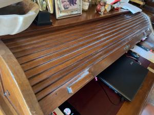 Walnut desk with roll top