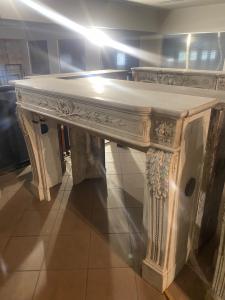 Louis XVI fireplace in white Carrara marble 155 × 42x 110 height