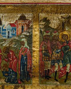 Russian School, 19th century, Icon with the Life of Saint George - Foto 5