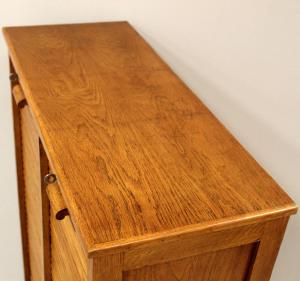 Antique oak filing cabinet with roller shutter - Foto 8