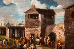 Dipinto Fiammingo, olio su tela, "Scena di Genere", XVIII Secolo, Flemish painting, oil on canvas, ‘Genre Scene’, 18th century - Foto 6