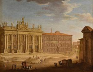 View of Rome with St. John Lateran, Giacomo Van Lint (Rome 1723 - 1790) Attributed