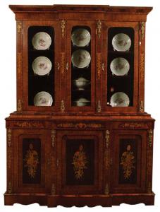 Credenza doppio corpo olandese di fine 1700 intarsiato 