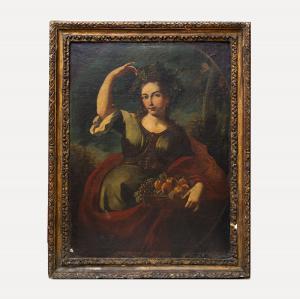 "Allegoria dell'Autunno", olio su tela, scuola Piemontese, XVIII secolo, ‘Allegory of Autumn’, oil on canvas, Piedmontese school, 18th century