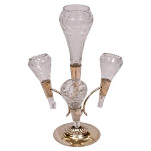 Épergne de centro de mesa com cristais - O/5948 -