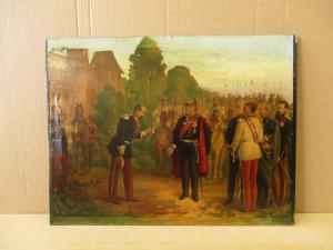 QUADRO OLEOGRAFIA ANTICA epoca ‘800 SCENA MILITARE