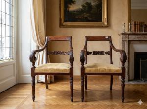 Pair of Charles X Mahogany Armchairs - Restoration Included_car 3482