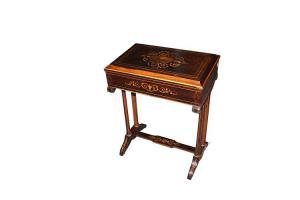 French toilet from the 1800s, Charles X style, in rosewood with boxwood inlay