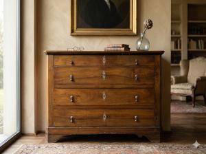 Louis Philippe Walnut Commode with Scantoni - Restoration Included_car 3466