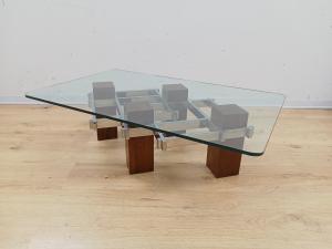 Tavolino vintage piano in vetro - modernariato - anni 60 70 - salotto