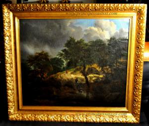 Anonymous Romantic from the first half of the 19th century (possibly Ferdinand George Waldmueller). Copy of "Thunderstorm brewing" by Jakob van Ruisdael