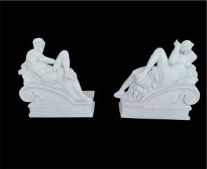 Coppia di sculture in marmo 
