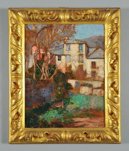 Giuseppe Sacheri, Pianfei, olio su cartone firmato in basso a sinistra