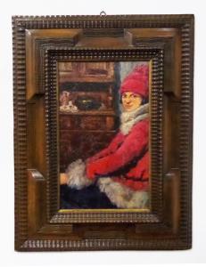 Portrait of a girl painting