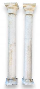 DARS683 - Coppia di colonne in Botticino, misure cm 34 x 34 x H 220
