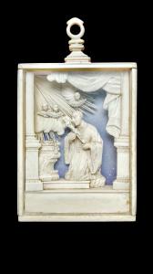 Ivory group inside a display case, Workshop of Andrea and Alberto Tipa, Trapani