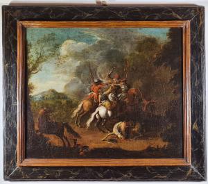 168. Discípulo de Ciccio Graziani, séculos XVII-XVIII. Óleo sobre tela. "BATALHA".
