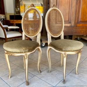 Paar antike, lackierte Sessel im Napoleon III Stil *** 399 € ***