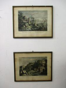 Pair of 18th century prints - Giuseppe Zais - F Berardi - 1778 print etching aquatints.