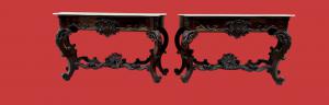 Elegant pair of Neapolitan consoles