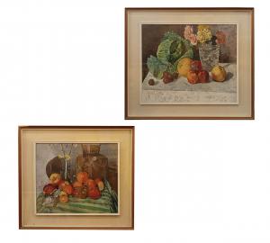 DUE DIPINTI CON NATURE MORTE DI FOSCO PAVI SECONDA META' XX SECOLO 