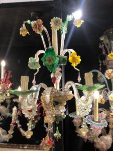 Paar Wandleuchter aus Muranoglas