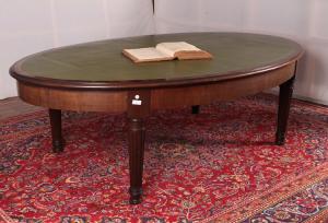 Grande scrivania da riunione Inglese del 1800 vittoriana in mogano 2metri