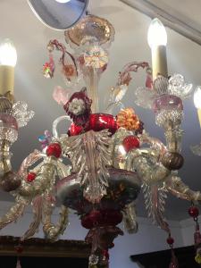 Rezzonico-Lüster aus Muranoglas mit 6 Flammen