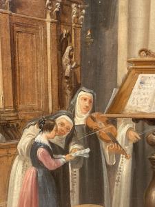 Federico Moja (Milano 1802 - Dolo 1885) - Lição de música na igreja. - Foto 7