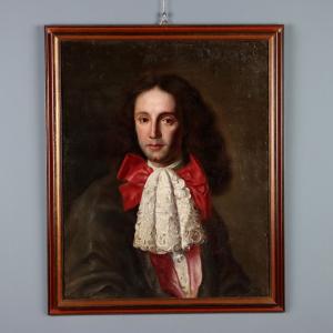 Pintura Antiga Retrato Masculino no Estilo de Jakob Ferdinand Voet Início de 1700