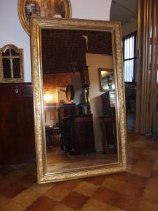 RESTORED GILT EMPIRE STYLE RECTANGULAR MIRROR 19TH CENTURY cm W 95xH163