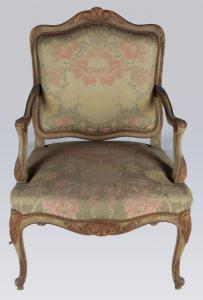 Antica poltrona Luigi XV italiana anni '50 in legno laccato