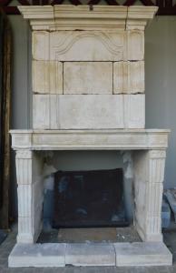 CHP380 - Burgundy stone fireplace with overmantel, measures cm W 151 x H 244