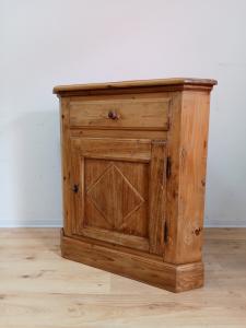 Rustikale Eckvitrine aus Fichte und Pappel - Eckschrank - Ende des 19. Jahrhunderts