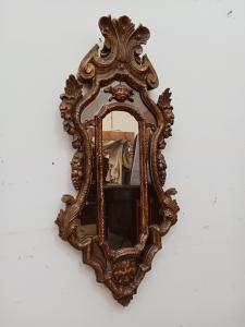 Specchiera stile '700 in legno scolpito e dorato - specchio veneziano - fine 800