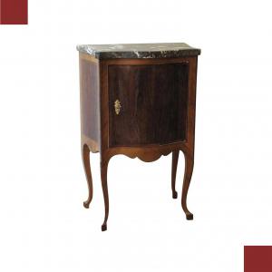 COMODINO A BALESTRA CON PIANO IN MARMO FINE XVIII SECOLO