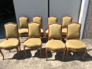 Eight Louis Philippe cherry wood chairs.