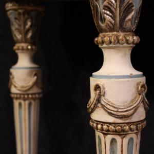 Consola italiana lacada estilo Luis XVI con tablero de mármol - Foto 7