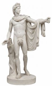 SCULTURA IN MARMO BIANCO DI CARRARA " APOLLO DEL BELVEDERE" - ITALIA
