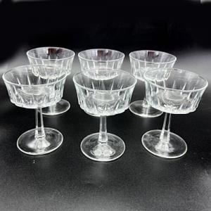 Set aus 6 Champagner-Kelchgläsern aus Kristall aus den 70er Jahren