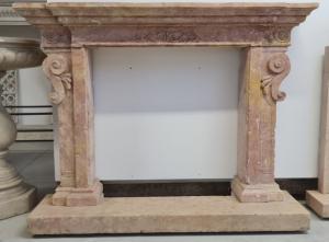 18th-century style yellow marble fireplace